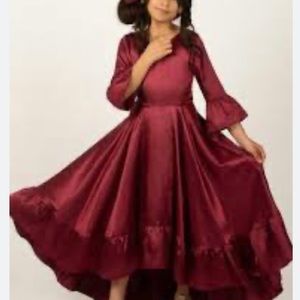 Girls Size 10 Mia Joy Burgundy Satin Dress